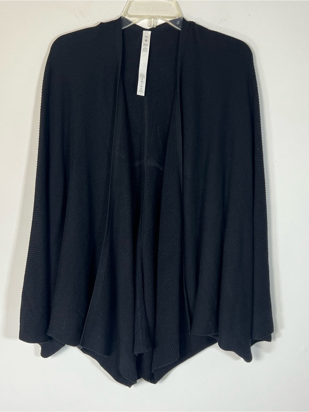 Lululemon Cashlu Knit Textured Wrap Cardigan Sweater Black M/L